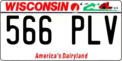 WI license plate 566PLV