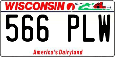 WI license plate 566PLW