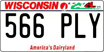 WI license plate 566PLY