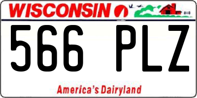 WI license plate 566PLZ