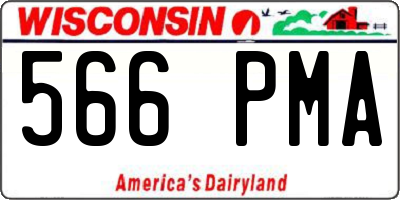 WI license plate 566PMA