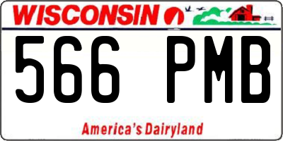 WI license plate 566PMB