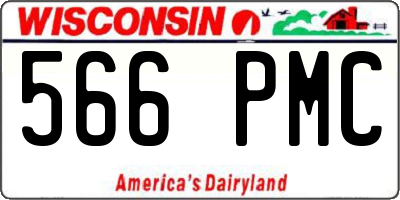 WI license plate 566PMC