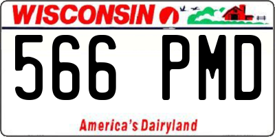 WI license plate 566PMD