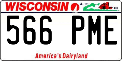 WI license plate 566PME