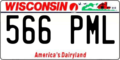 WI license plate 566PML