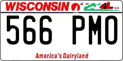 WI license plate 566PMO