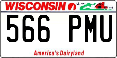WI license plate 566PMU