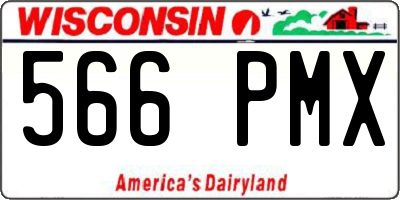 WI license plate 566PMX