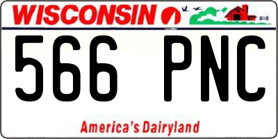 WI license plate 566PNC
