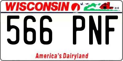 WI license plate 566PNF