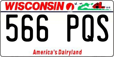 WI license plate 566PQS