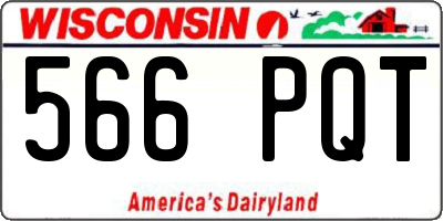 WI license plate 566PQT