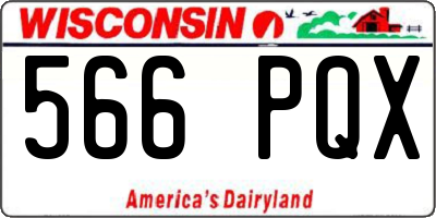 WI license plate 566PQX