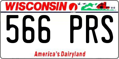 WI license plate 566PRS