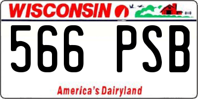 WI license plate 566PSB