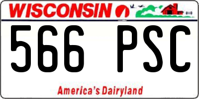 WI license plate 566PSC