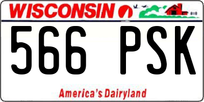 WI license plate 566PSK