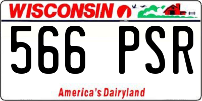 WI license plate 566PSR