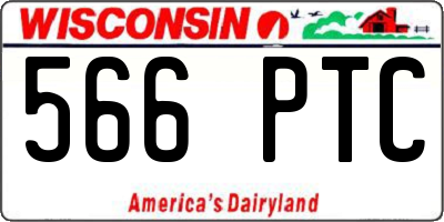 WI license plate 566PTC