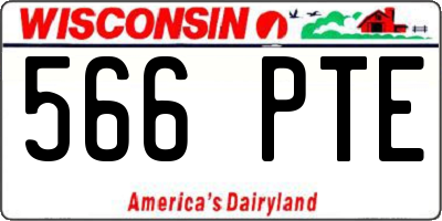 WI license plate 566PTE
