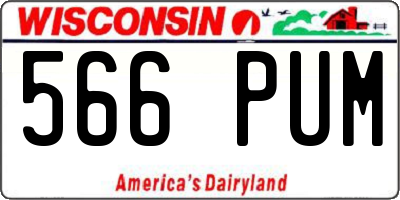 WI license plate 566PUM