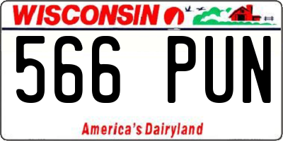 WI license plate 566PUN