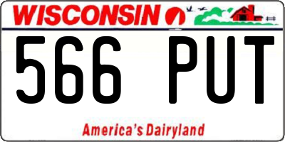 WI license plate 566PUT