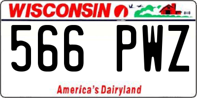 WI license plate 566PWZ
