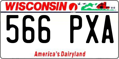 WI license plate 566PXA