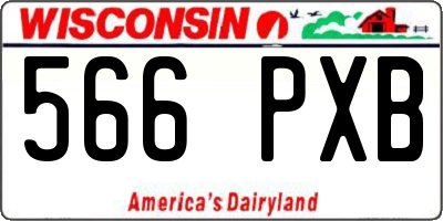 WI license plate 566PXB