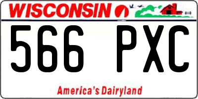 WI license plate 566PXC