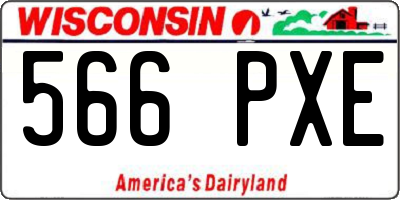 WI license plate 566PXE
