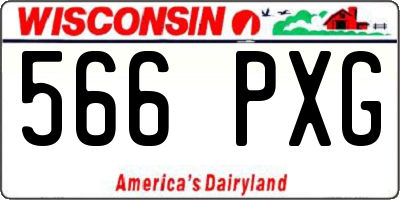 WI license plate 566PXG