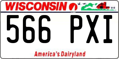 WI license plate 566PXI