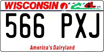 WI license plate 566PXJ