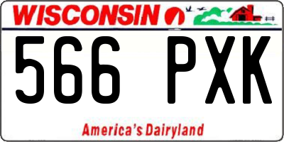 WI license plate 566PXK