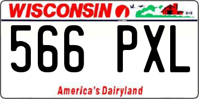 WI license plate 566PXL