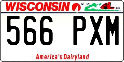WI license plate 566PXM