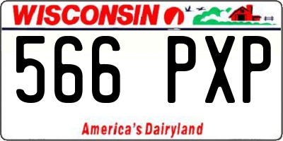WI license plate 566PXP