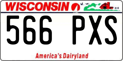 WI license plate 566PXS