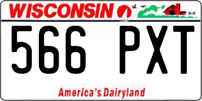 WI license plate 566PXT