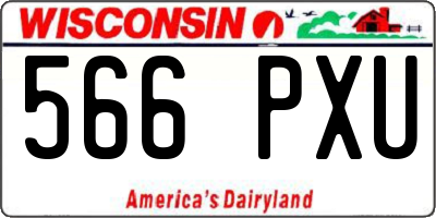 WI license plate 566PXU