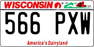 WI license plate 566PXW