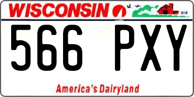 WI license plate 566PXY