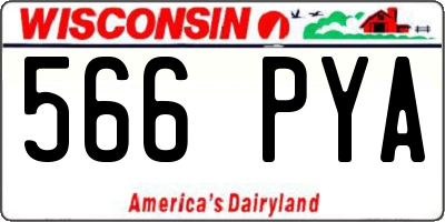 WI license plate 566PYA