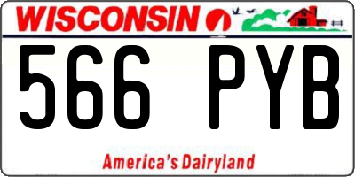 WI license plate 566PYB