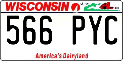 WI license plate 566PYC