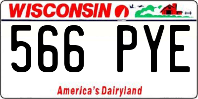 WI license plate 566PYE