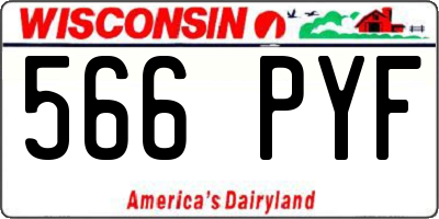 WI license plate 566PYF
